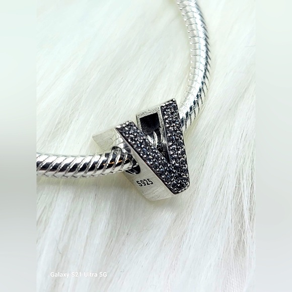 Charm for Bracelet Sterling Silver 925 letter “V” - Picture 2 of 5